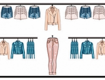 Retail Visual Planograms Illustration of woman fashion clothes